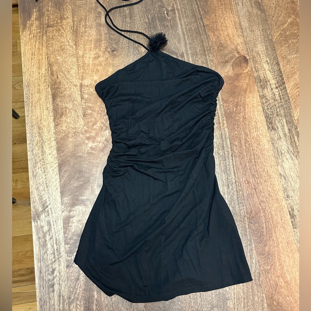 Reformation Halter Black Mini Dress